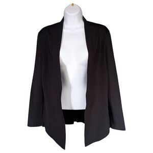 MM Lafleur Woolf Jardigan Knit Jacket Blazer Women’s Large Black Open Front